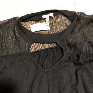 Women’s Maurices mesh black blouse
